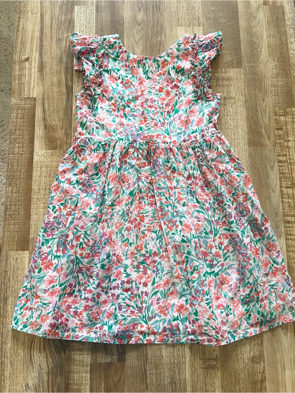 Crewcuts Floral Ruffle-Sleeve Dress